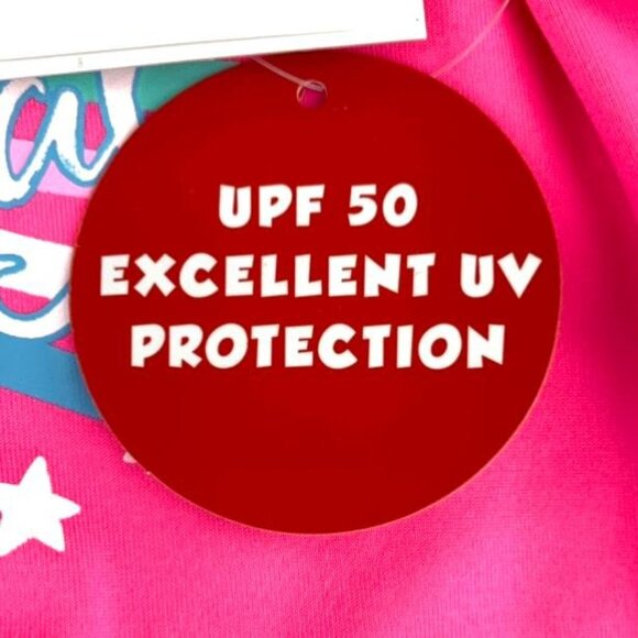 Wippette Baby Girl Swimwear Unicorn One-Piece Rashguard Swimsuit Pink - Picture 9 of 12